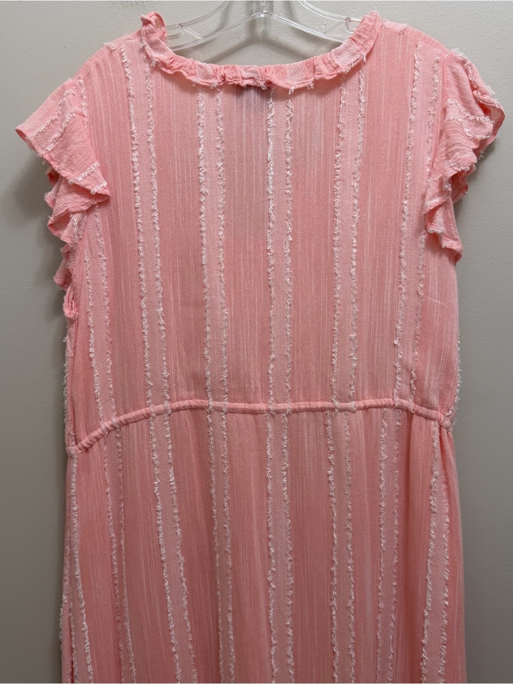Tuckernuck Peachy Pampelonne Maxi Dress Ruffle Tassel Pink Size M - Picture 8 of 12